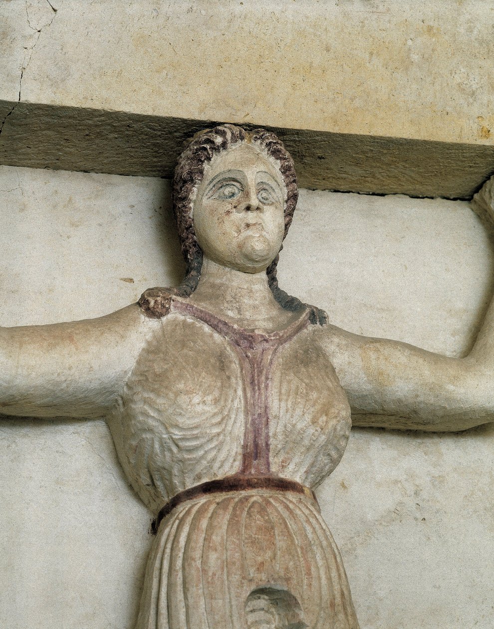 Thracische tombe van Sveshtari, detail van een standbeeld van vrouw in Atlas, 3e eeuw v.Chr. door Thracian Thracian