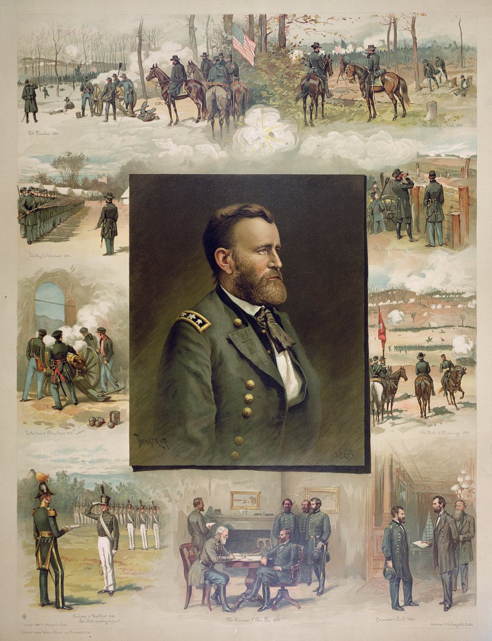 Grant van West Point tot Appomattox door Thure de (after) Thulstrup