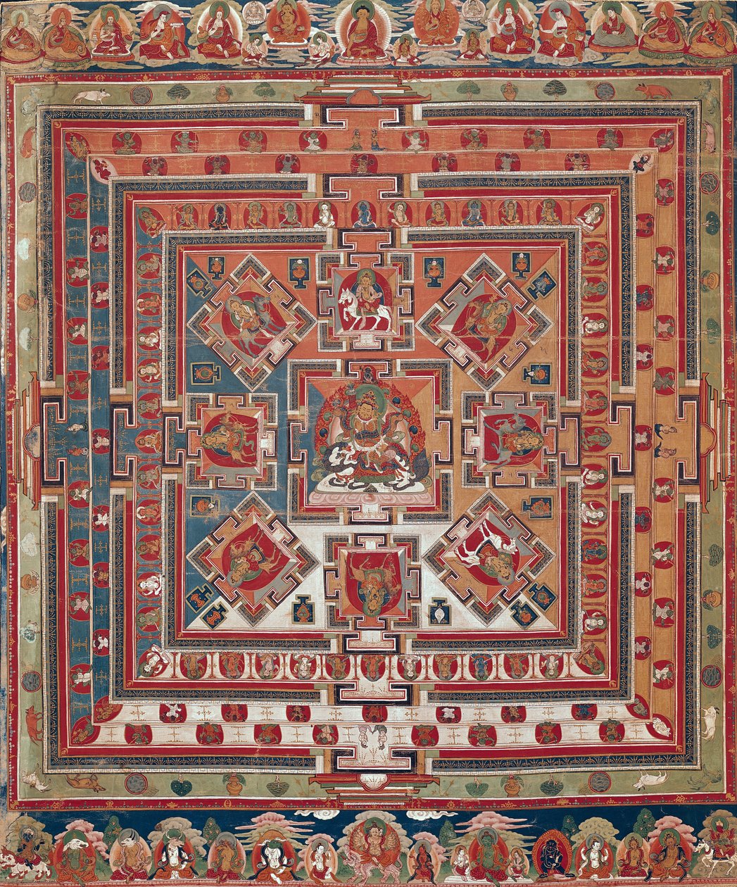 Mandala van Vaishravana door Tibetan School