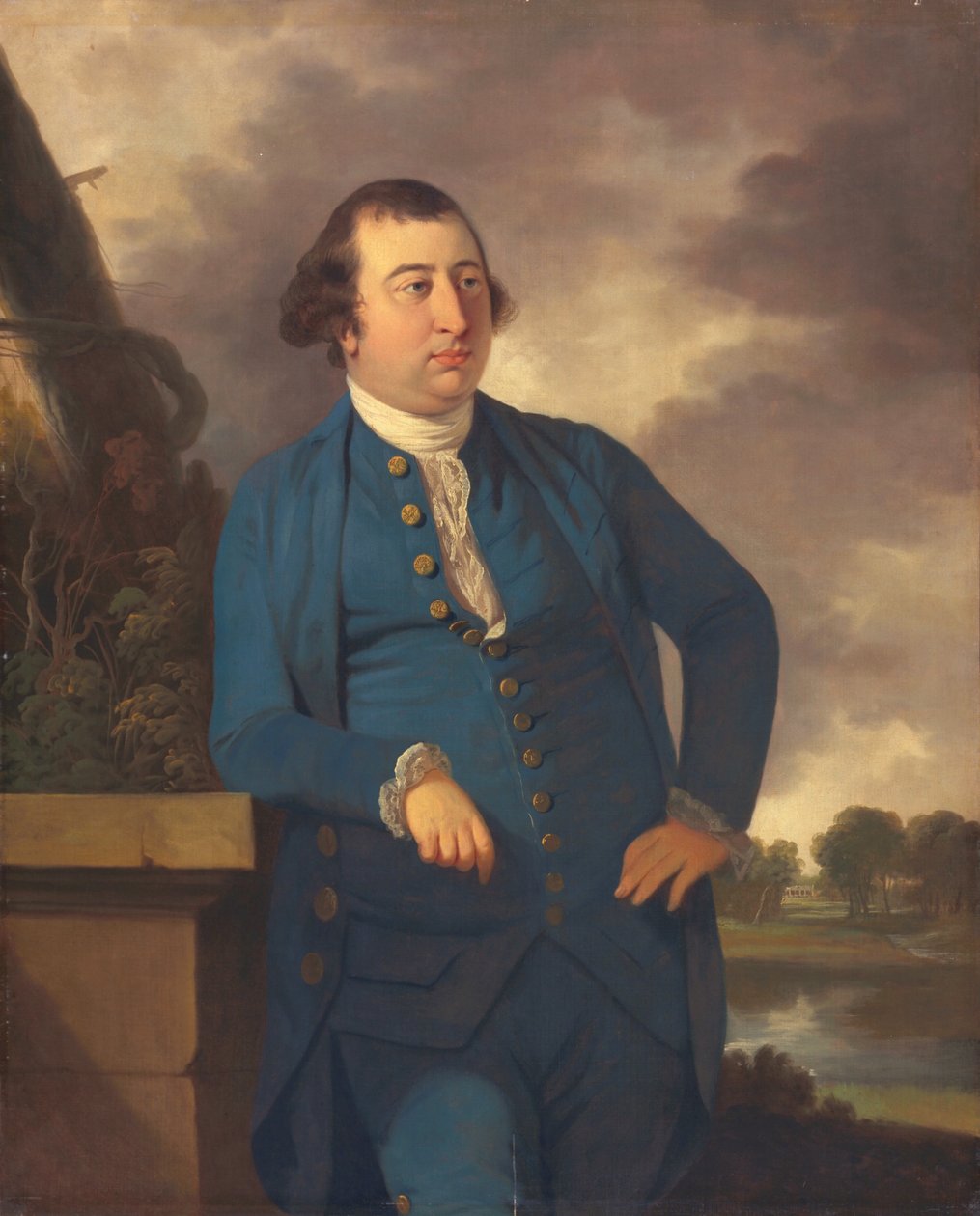 Man in een Indiaas landschap, ca. 1773 door Tilly Kettle