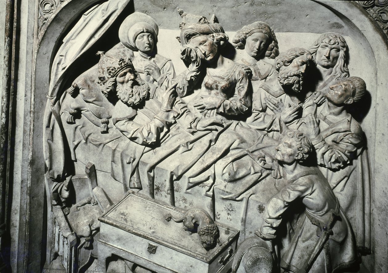 Graf van Hendrik II 973-1024 en zijn vrouw Kunigunde (detail van de dood van de keizer) door Tilman Riemenschneider