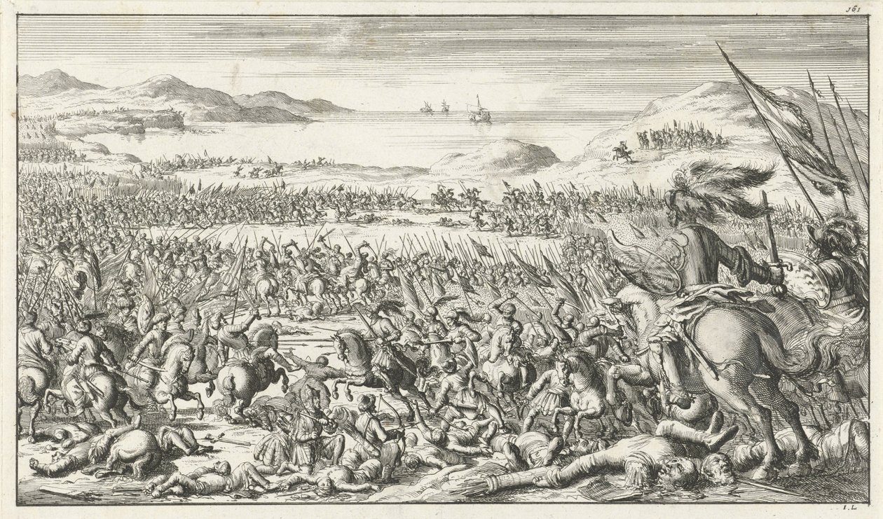 De Slag bij Ascalon op 12 augustus 1099, 1683 door Timotheus Ten Hoorn