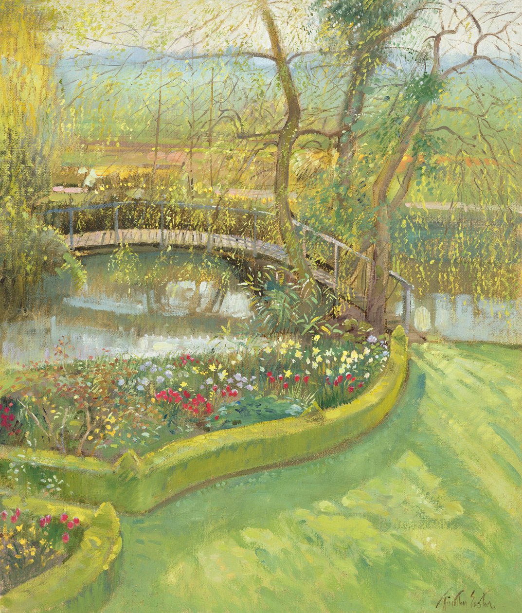 Brug over de wilg, Bedfield door Timothy Easton