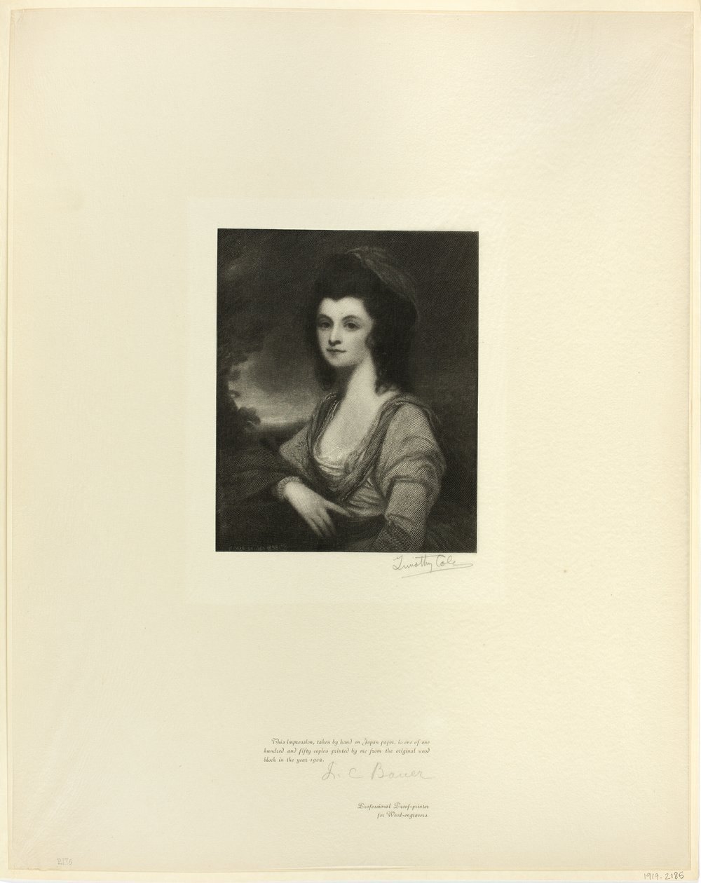 Portret van Mevrouw Davies, uit Oude Engelse Meesters door Timothy Cole