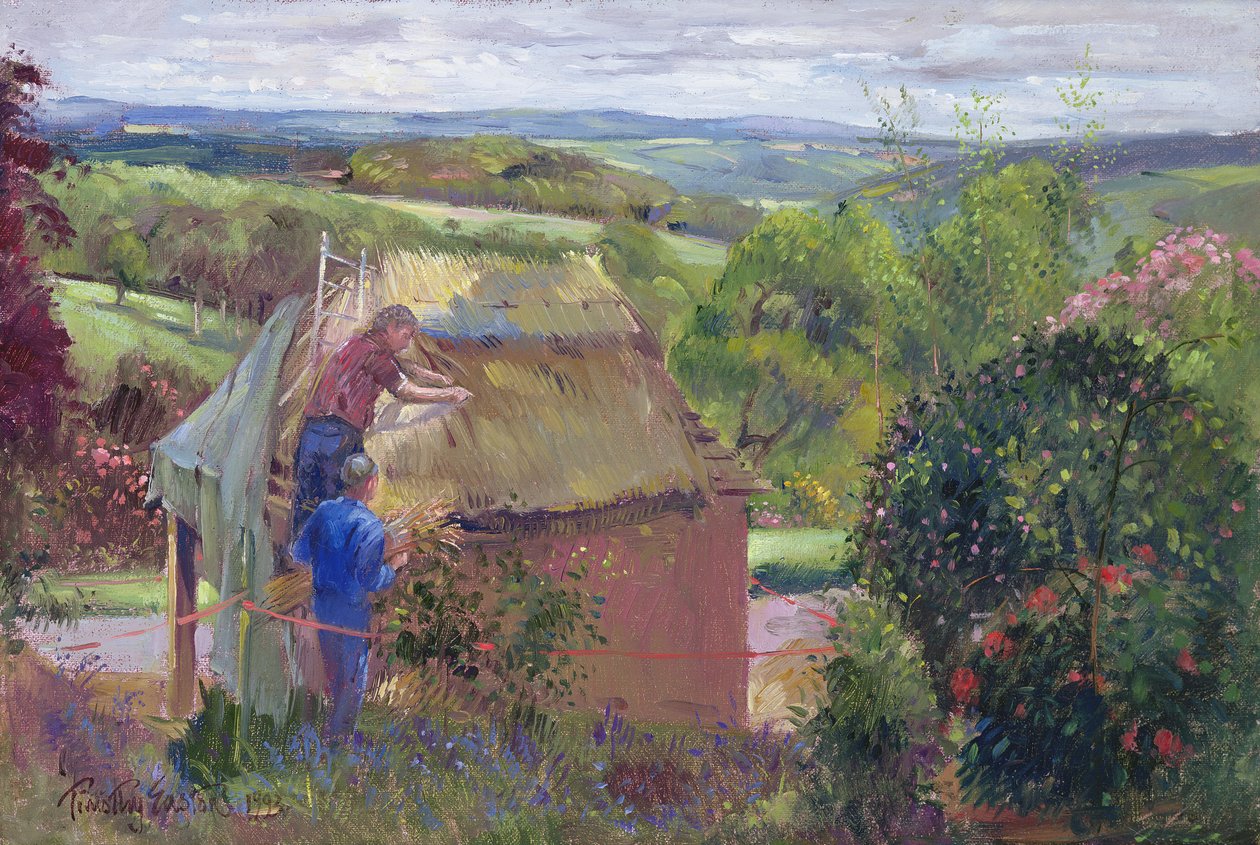 Dakdekken van het Zomerhuis, Lanhydrock House, Cornwall, 1993 door Timothy Easton