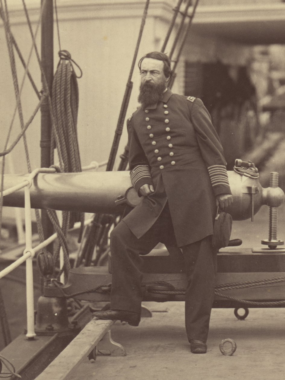 [Admiral David Dixon Porter op het dek van zijn vlaggenschip de "Malver" na de overwinning bij Ft. Fisher, North Carolina]. door Timothy H. O