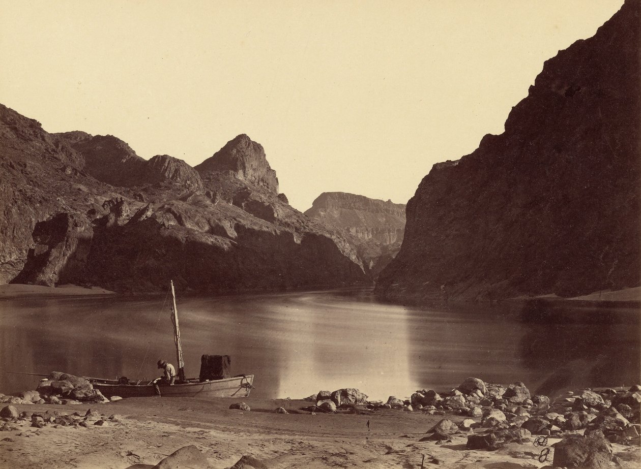 Black Cañon, Colorado-rivier, vanuit kamp 8, kijkend naar boven door Timothy H. OSullivan