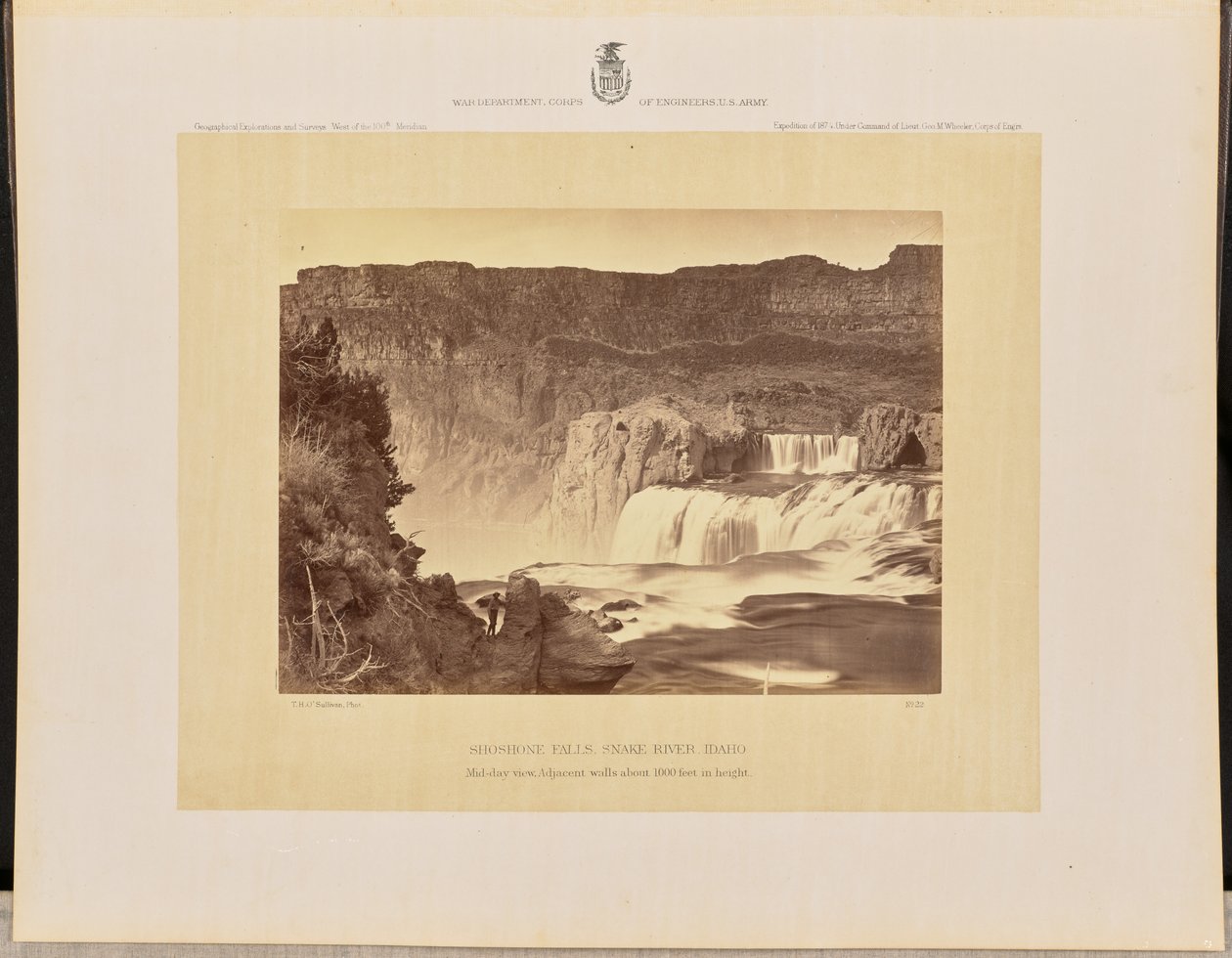 Shoshone Falls, Snake River, Idaho. Middagaanzicht, aangrenzende wanden ongeveer 1000 voet hoog door Timothy H. O