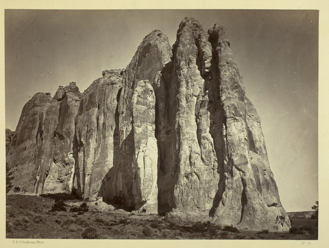 De zuidkant van Inscription Rock, 1873 door Timothy OSullivan