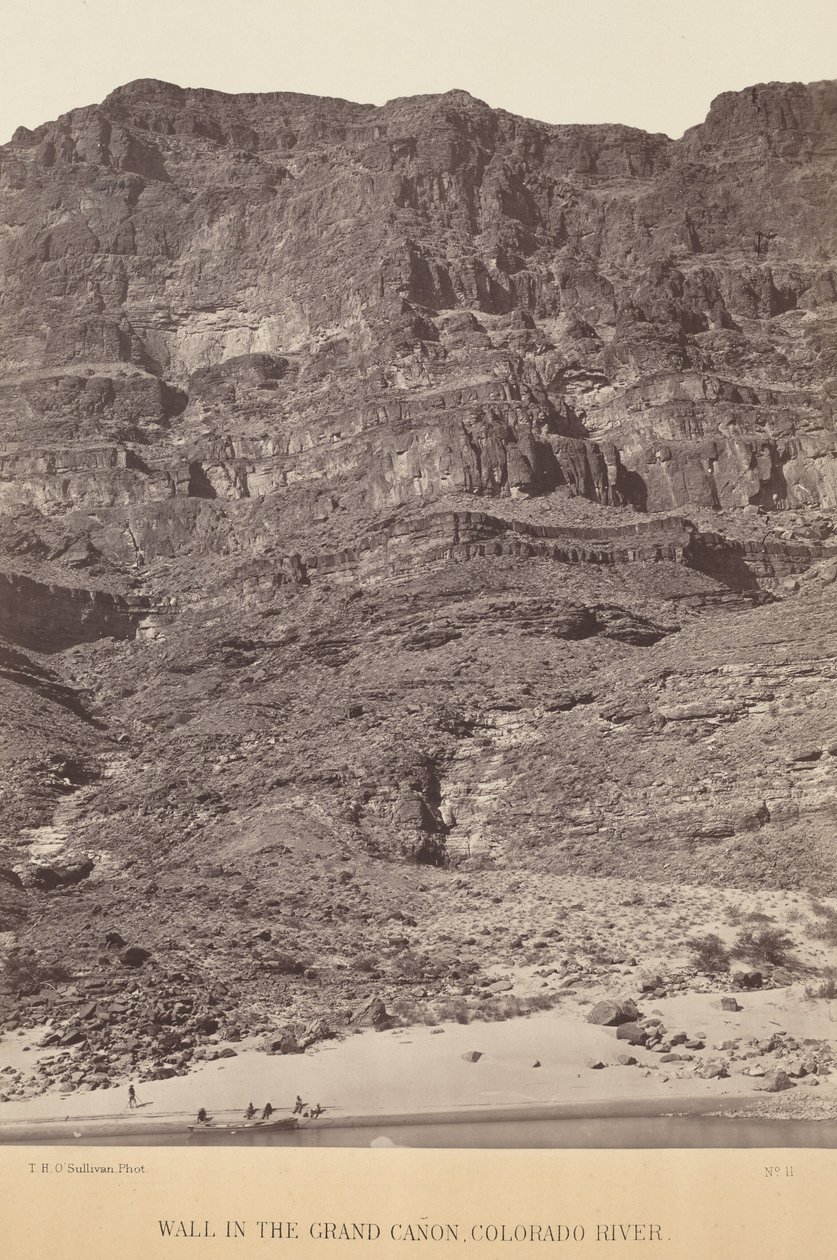 Muur in de Grand Canyon, Colorado-rivier,1871 (foto) door Timothy O
