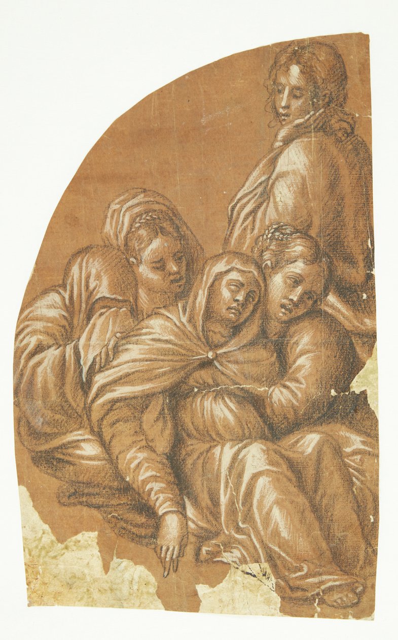 Deel van een Pietà (linkerkant van een lunetcompositie) door Tintoretto