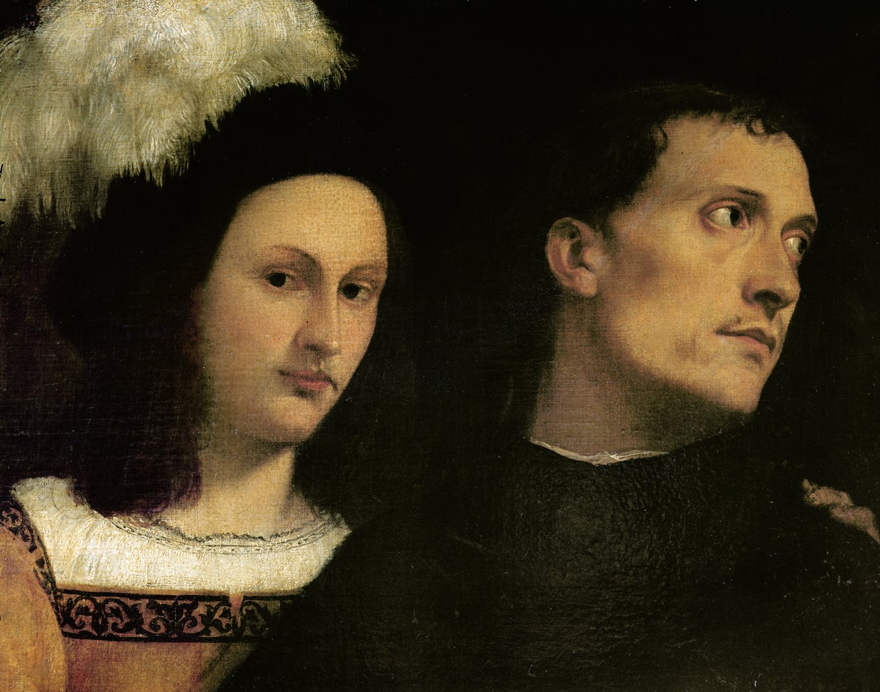 Een concert (detail) door Tiziano Vecelli
