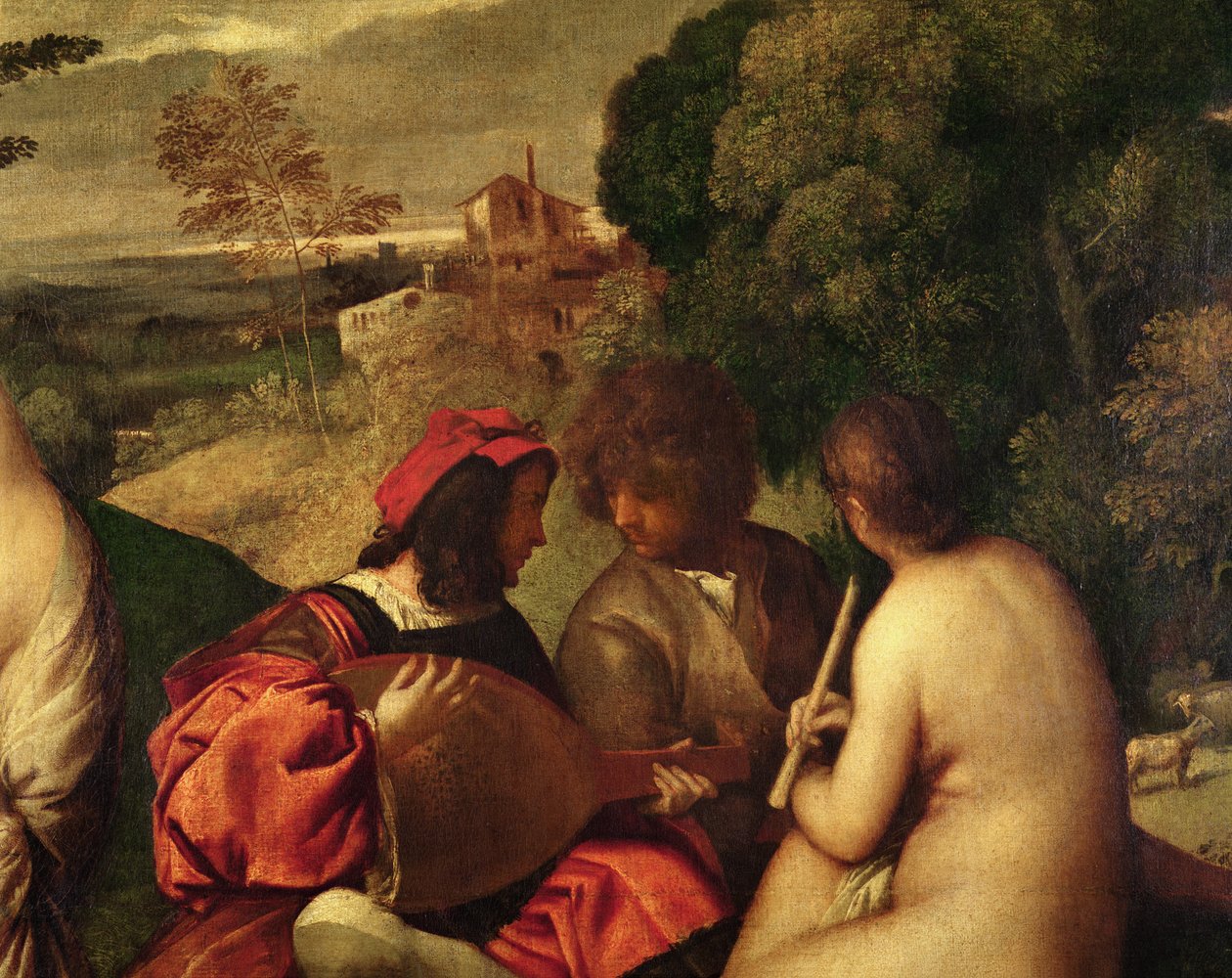 Het Concert Champêtre (detail) door Tiziano Vecelli