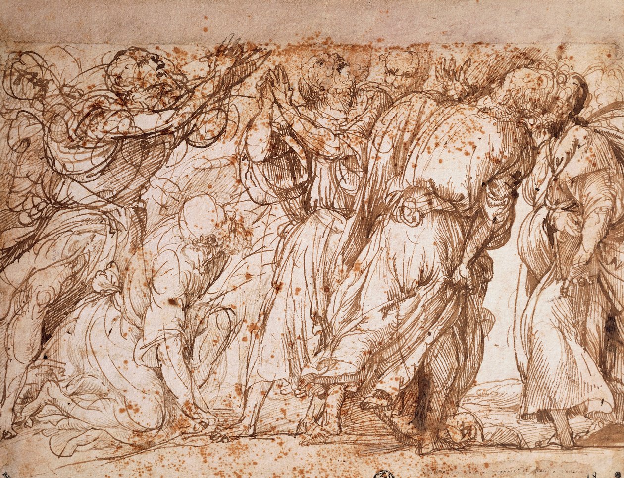 Studie van de groep van de Apostelen in de Kerk van de Assumptie van de Frari in Venetië door Titian (c.1488 1576)