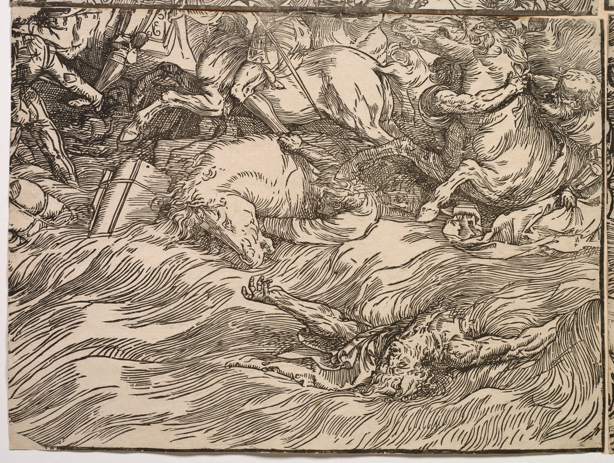 De ondergang van het leger van de farao in de Rode Zee door Titian (c.1488 1576)