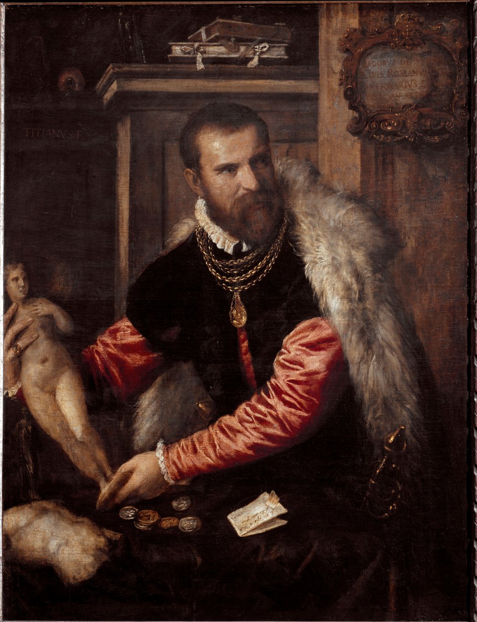 Portret van de antiquair en verzamelaar Jacopo Strada door Tiziano Vecelli