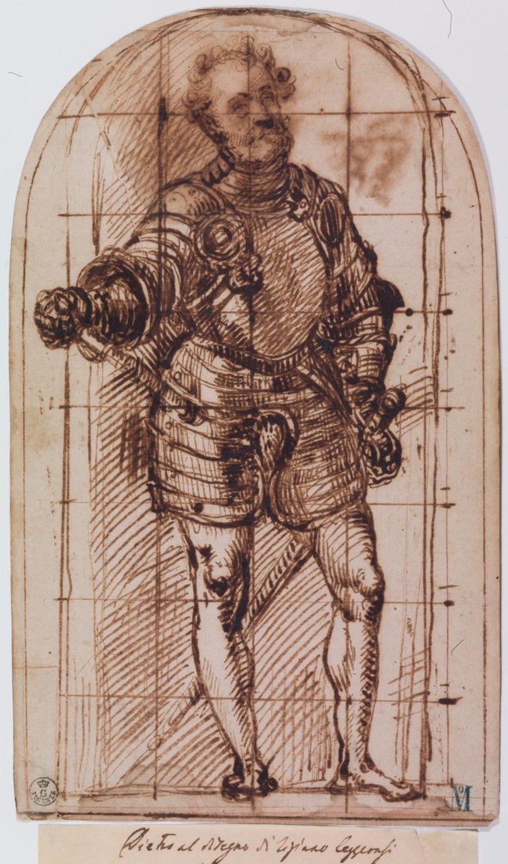 Studie voor het portret van de hertog van Urbino door Titian (c.1488 1576)