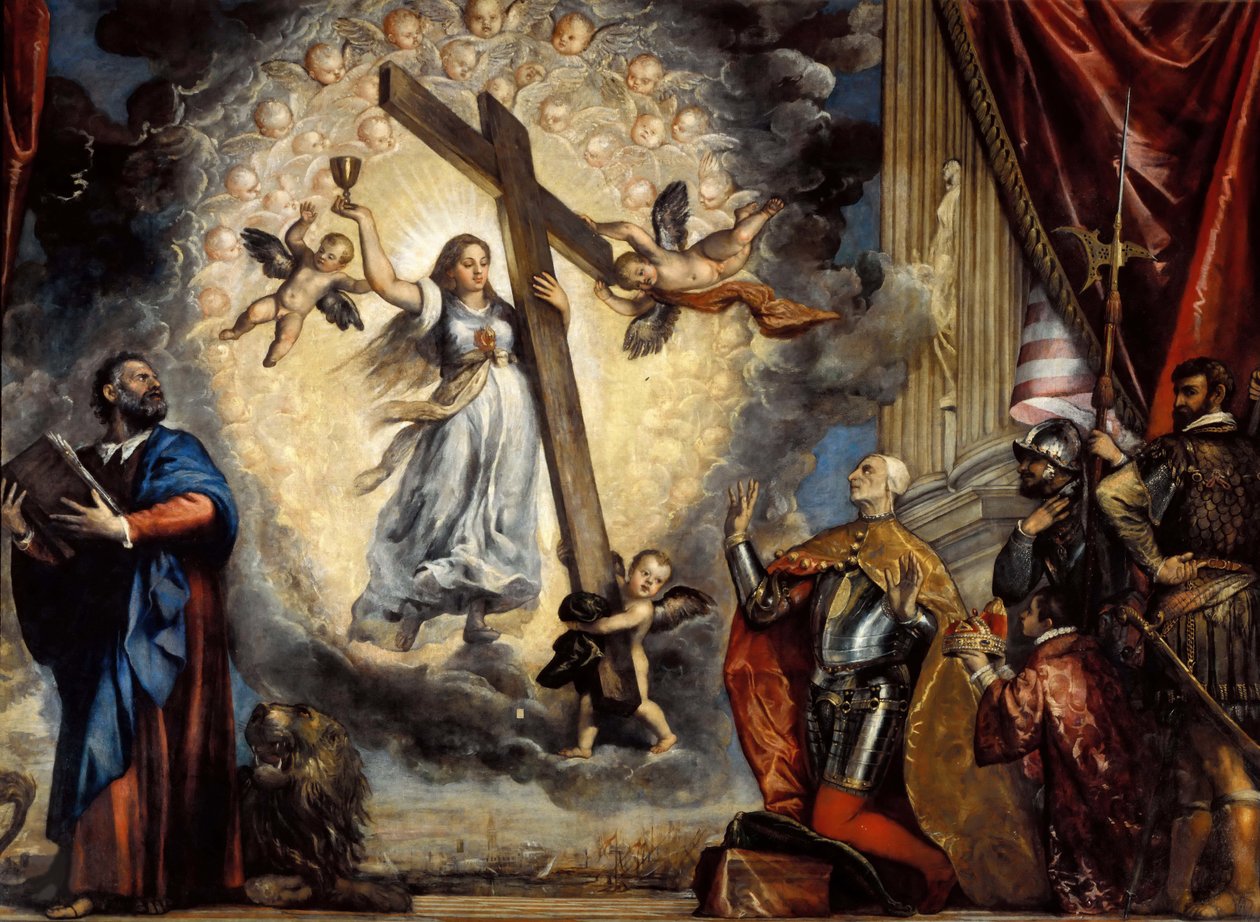 Doge Antonio Grimani Knielend Voor het Geloof, Tussen 1555 en 1576 door Titian