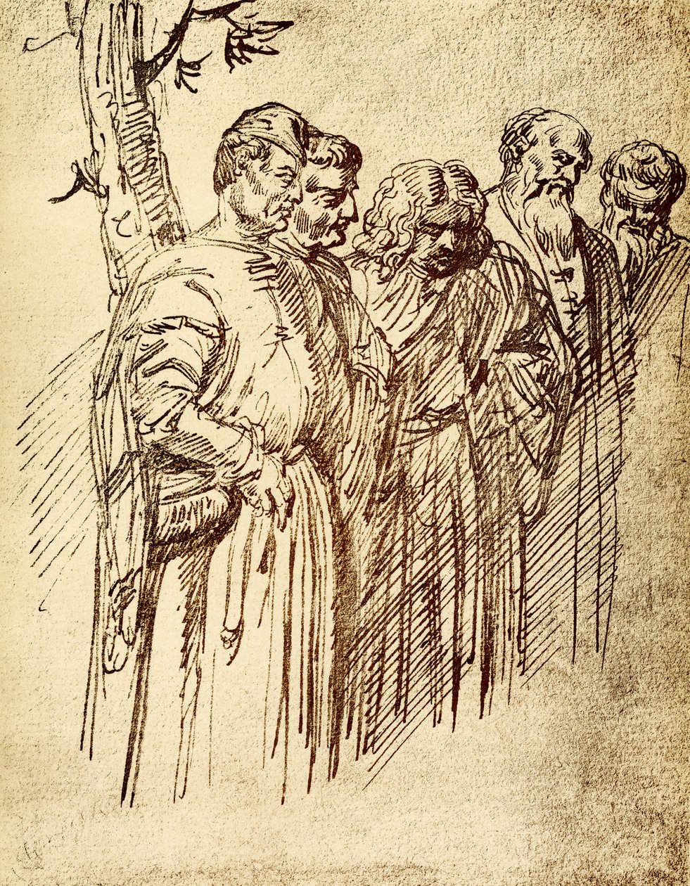 Groep toeschouwers van het wonder van St. Antonius door Tiziano Vecelli