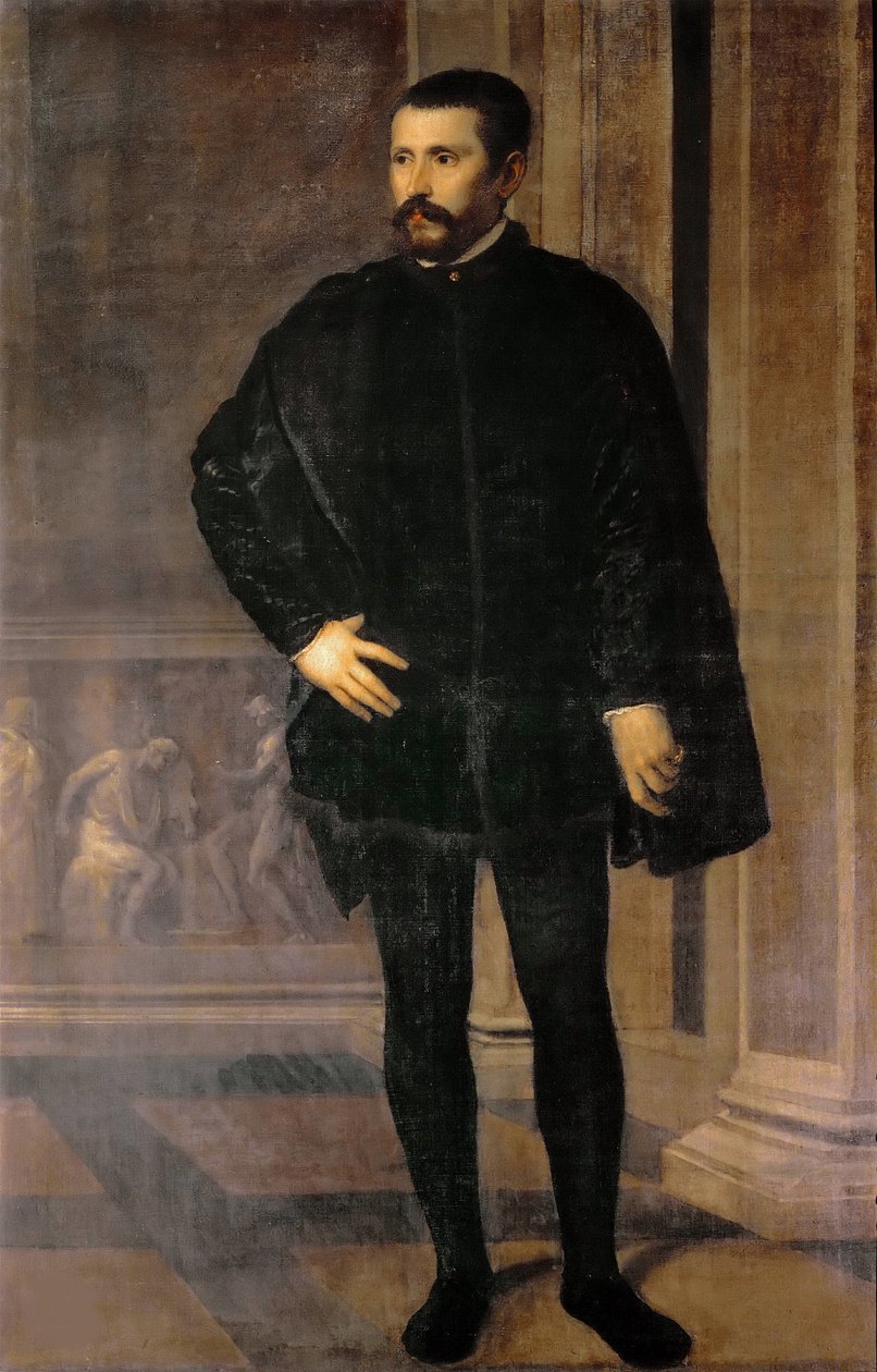 Portret van Diego Hurtado de Mendoza y Pacheco 1503-1575, ca. 1535-1540 door Titian