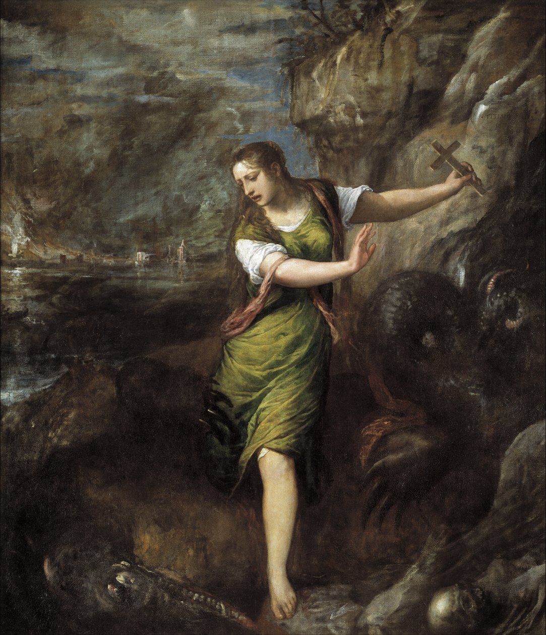 Sint Margaretha, ca. 1565 door Tiziano Vecelli
