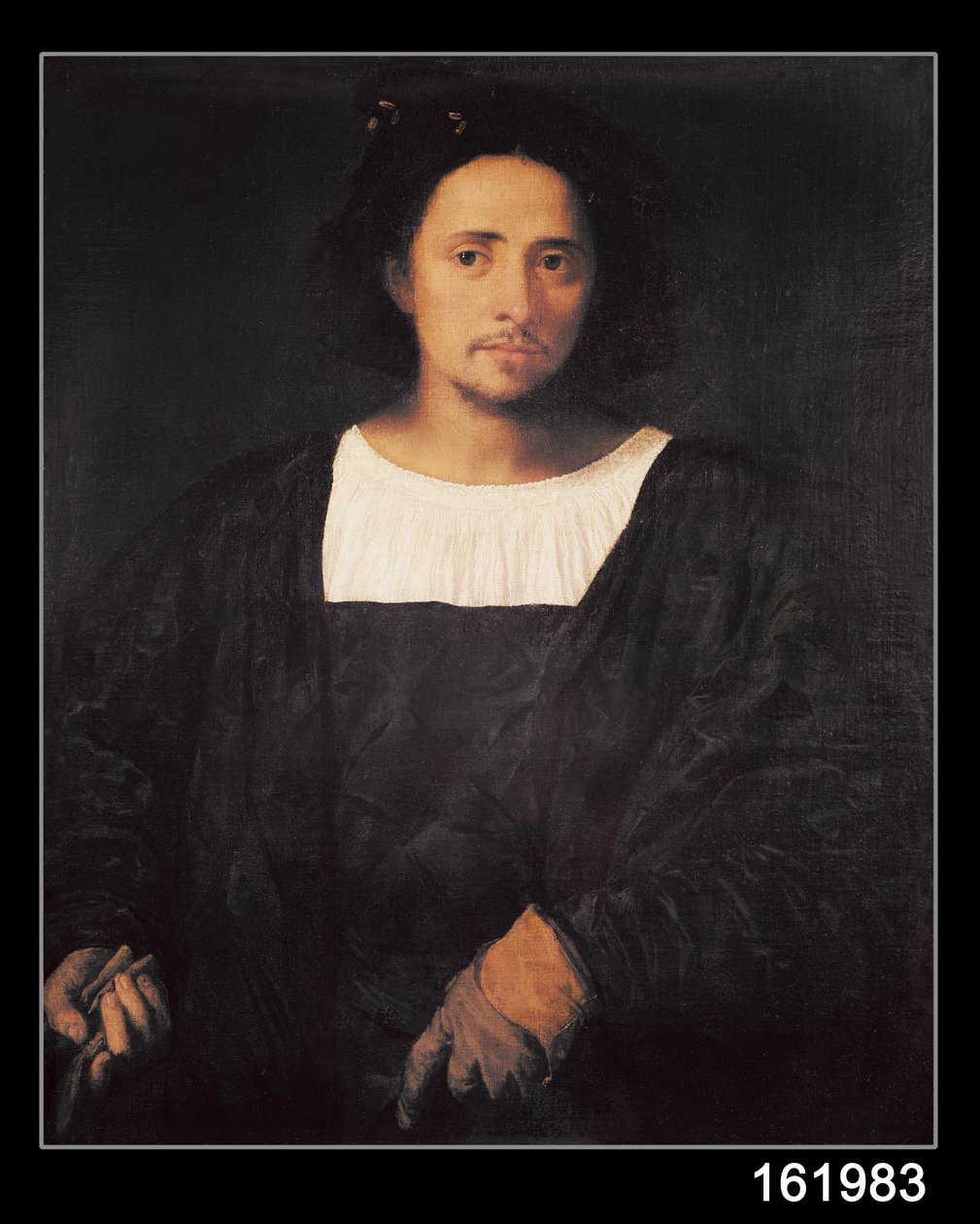 Man met een handschoen, 1517-20 door Tiziano Vecelli
