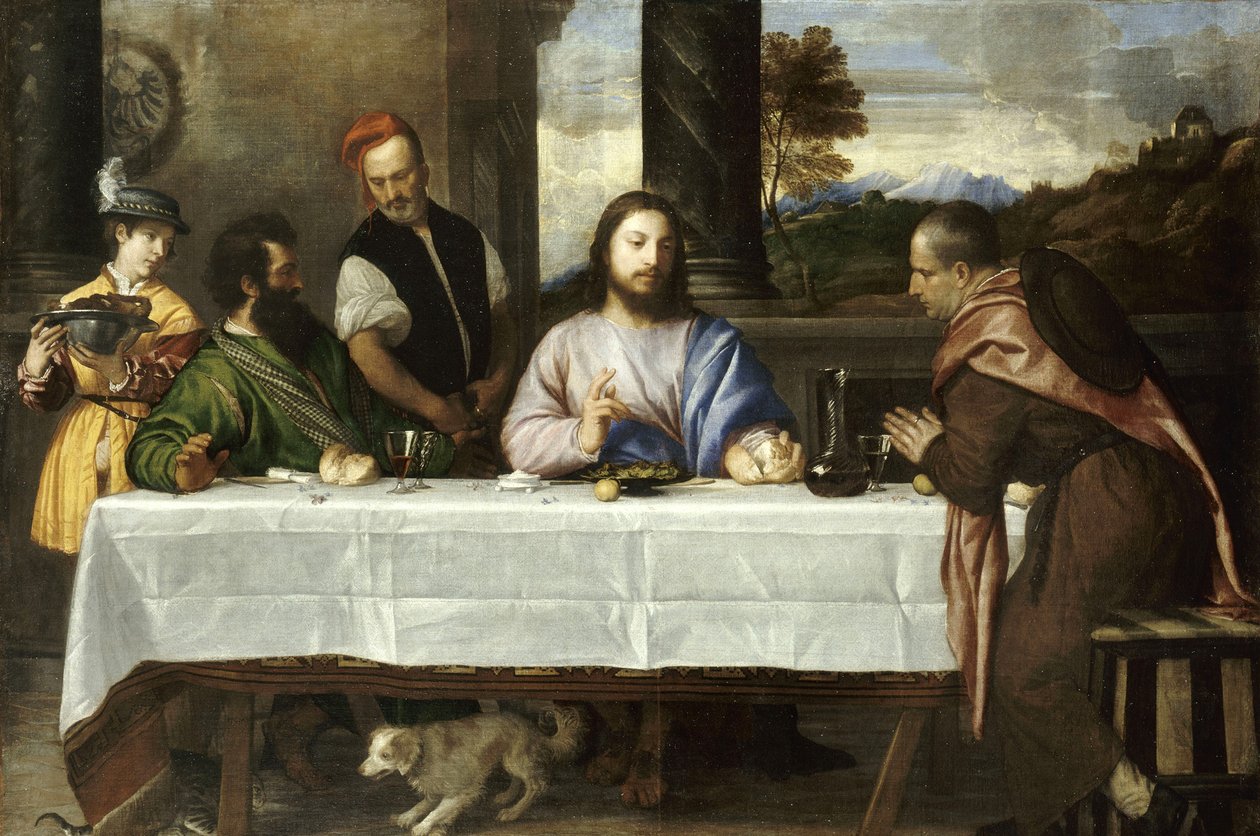 Pelgrims van Emmaüs door Tiziano Vecelli