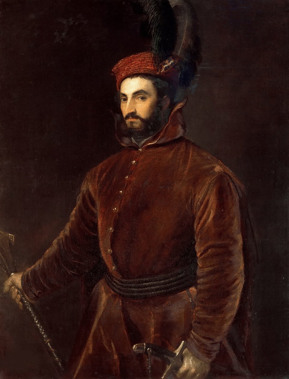 Portret van Ippolito de Medici door Tiziano Vecelli