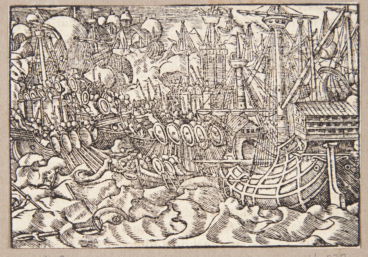 Gaius Duillius verslaat de Carthagers in een zeeslag door Tobias Stimmer