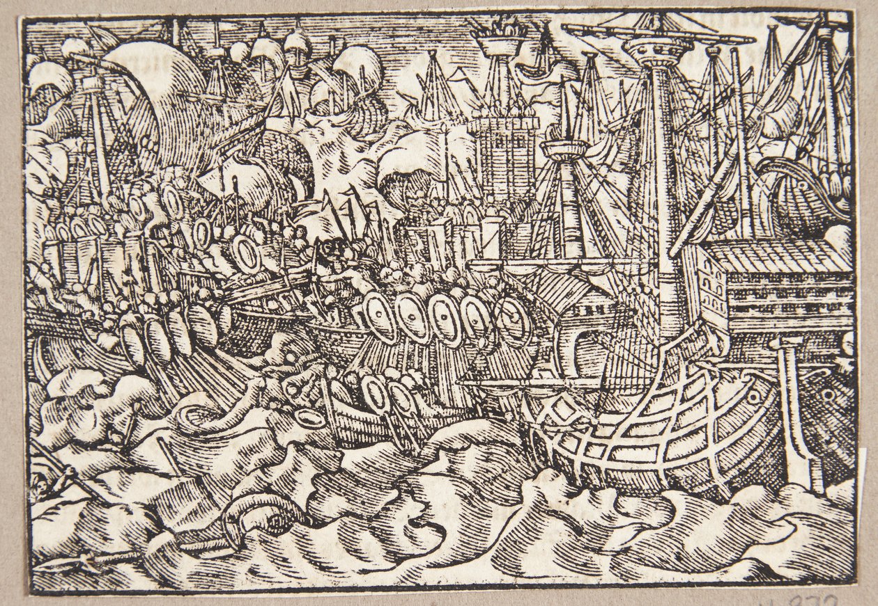 Gaius Duillius verslaat de Carthagers in een zeeslag door Tobias Stimmer