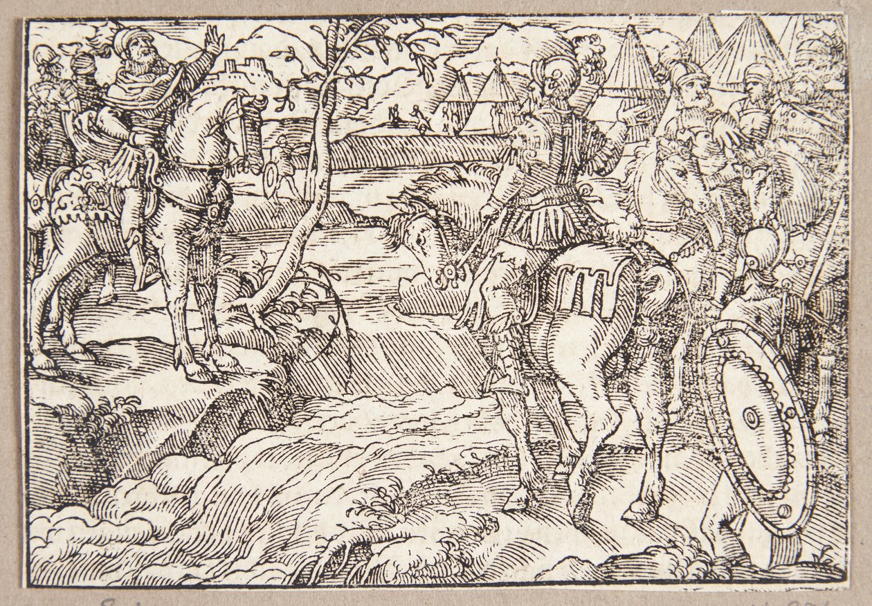 De ontmoeting tussen Hannibal en Scipio door Tobias Stimmer