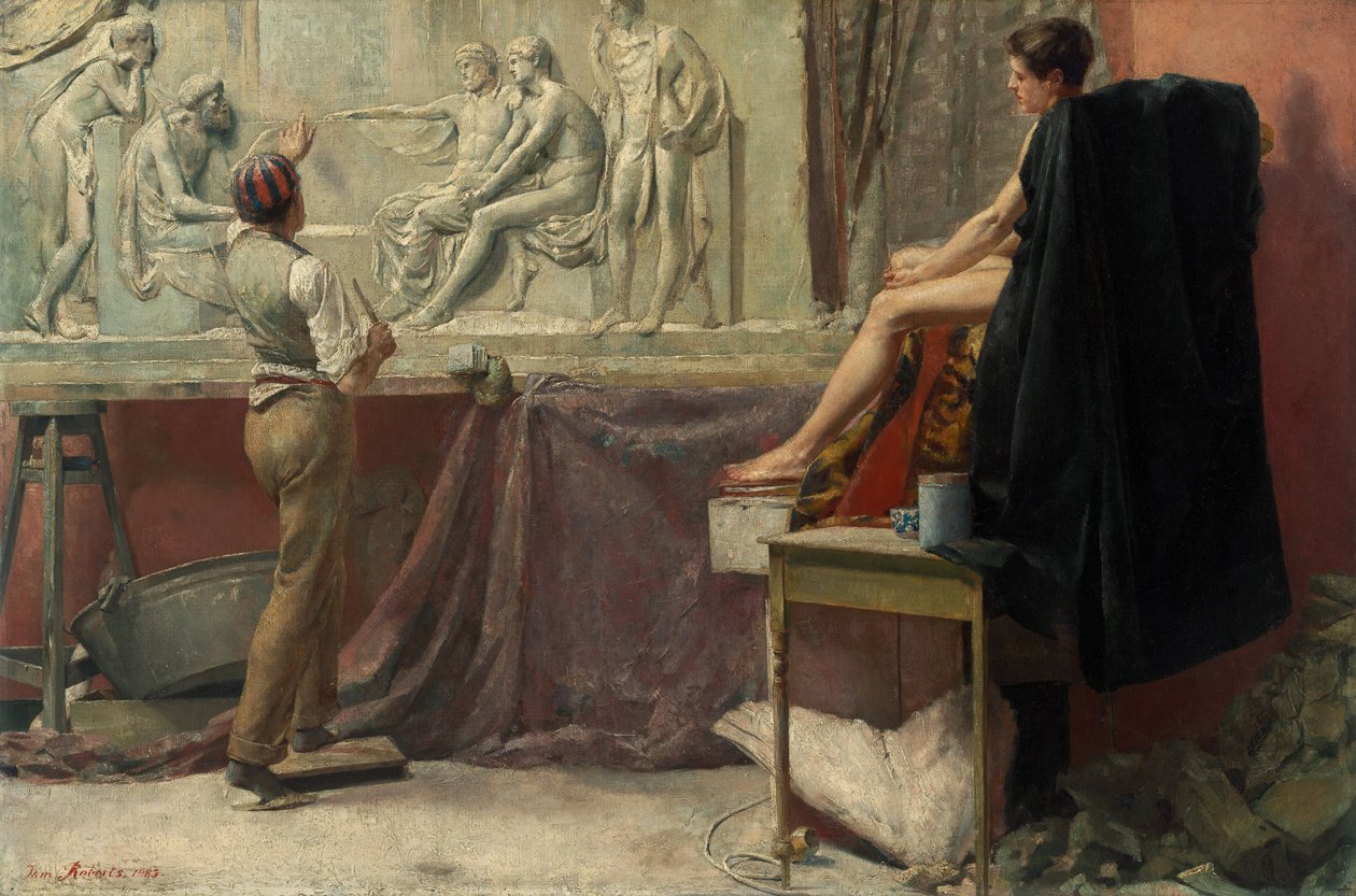 Het atelier van de beeldhouwer door Tom Roberts