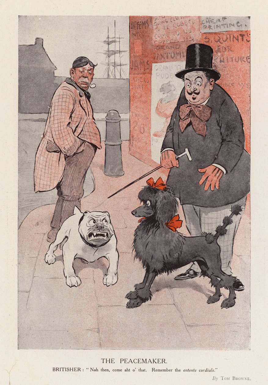 De vredestichter (kleurenlitho) door Tom Browne