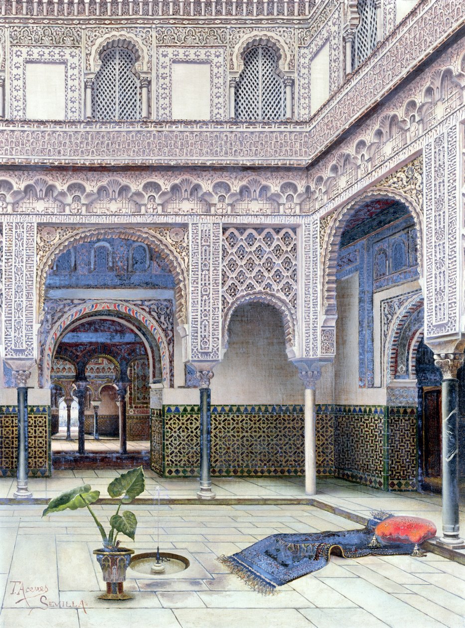 Interieur van een paleis, Sevilla door Tomas Aceves