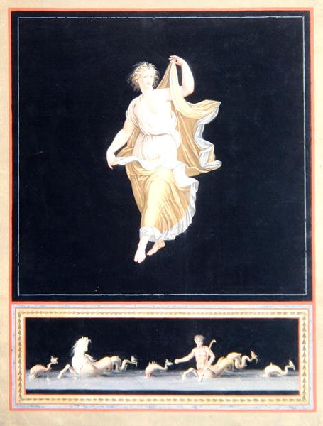 Kopie van een Pompeiaanse allegorische schildering, een panoramisch behangontwerp, c.1790 door Tommaso Piroli
