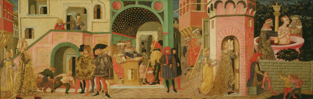 Het Verhaal van Susanna, voorpaneel van een bruidskist, c.1450 door Giovanni di Ser Giovanni