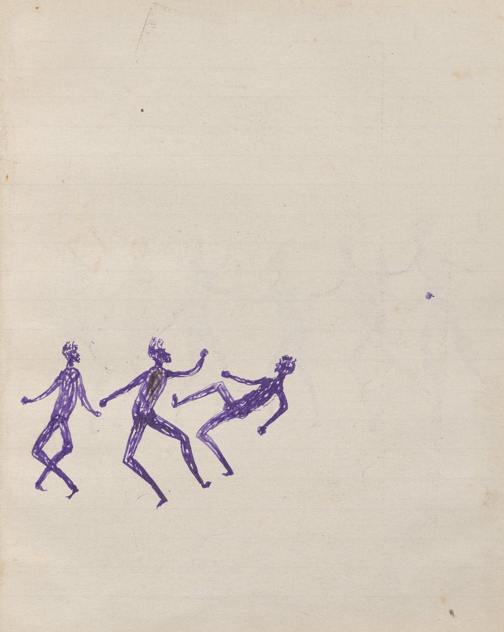 Kwatkwat mensen - (Aboriginals vechten) Schetsboek voornamelijk van activiteiten van Aboriginals en Witten door Tommy McRae
