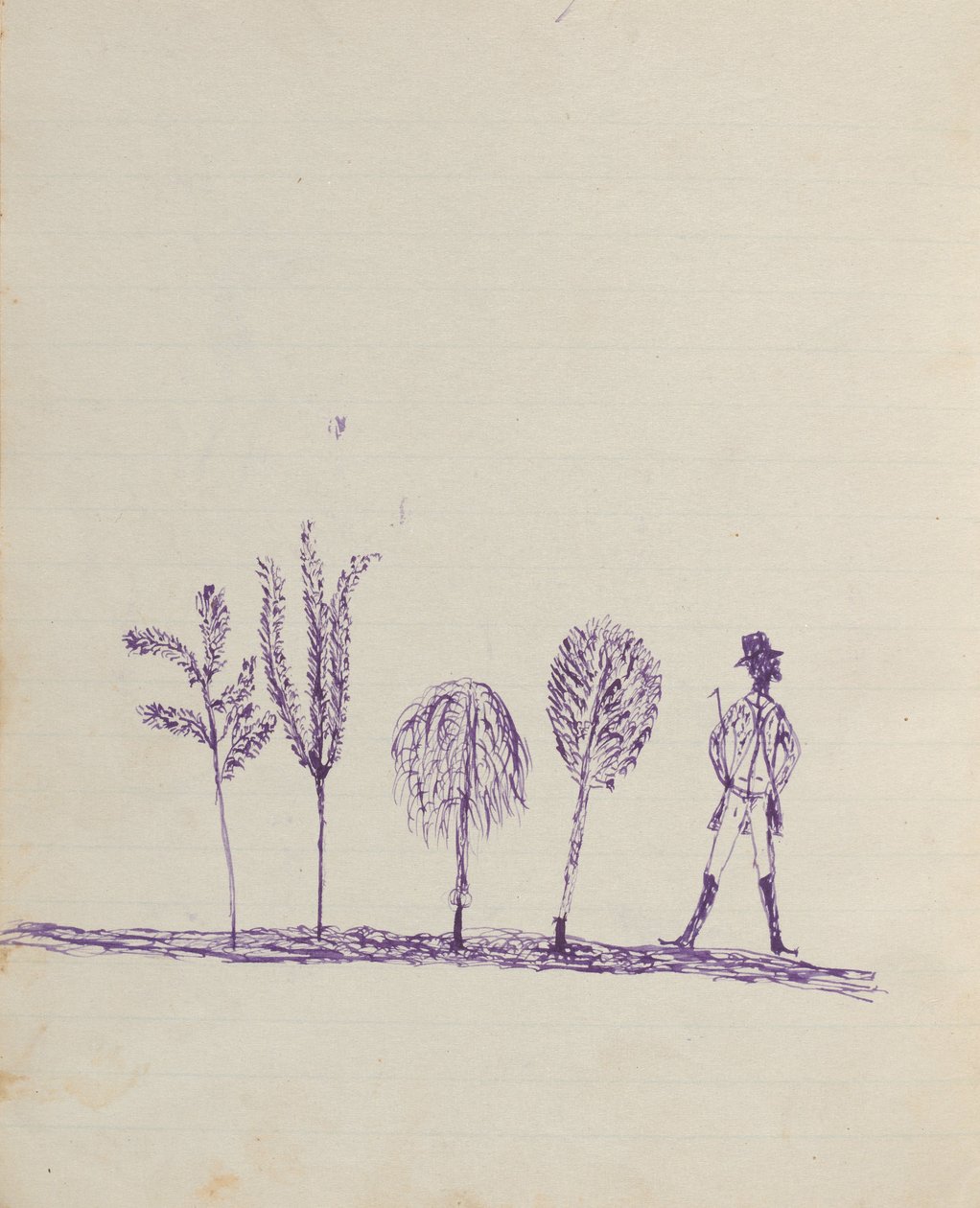 Kwatkwat-mensen - Squatter en bomen (schetsboek van activiteiten van Aboriginals en blanken) door Tommy McRae