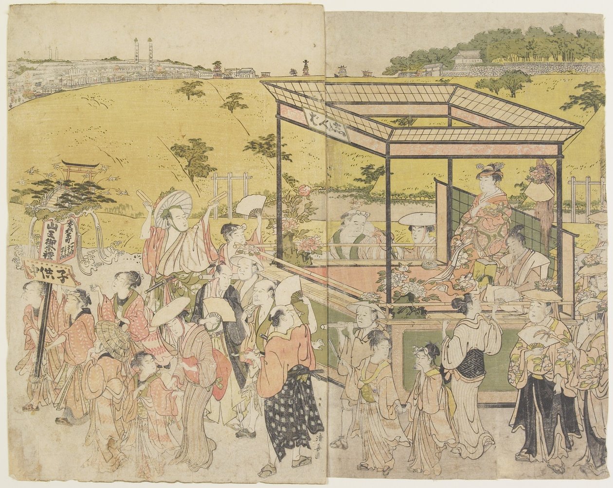(Het Sanno Festival Processie), 1788 door Torii Kiyonaga