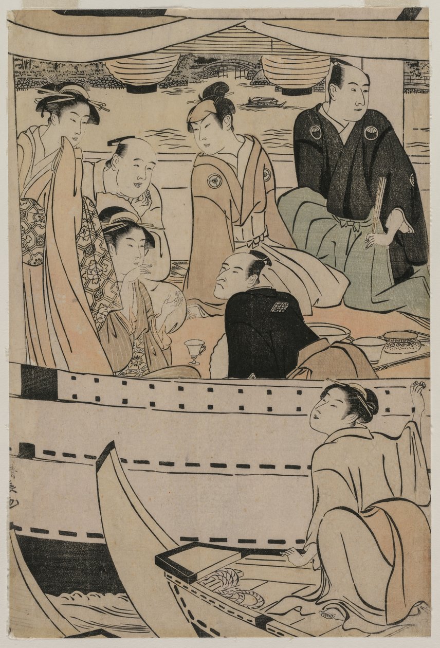 Boottocht op de Sumida-rivier, 1789 door Torii Kiyonaga