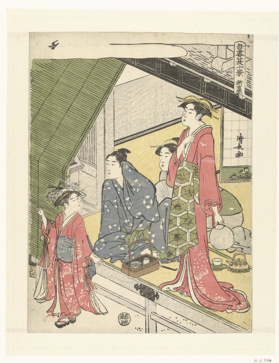 Het Nieuwe Yoshiwara door Torii Kiyonaga