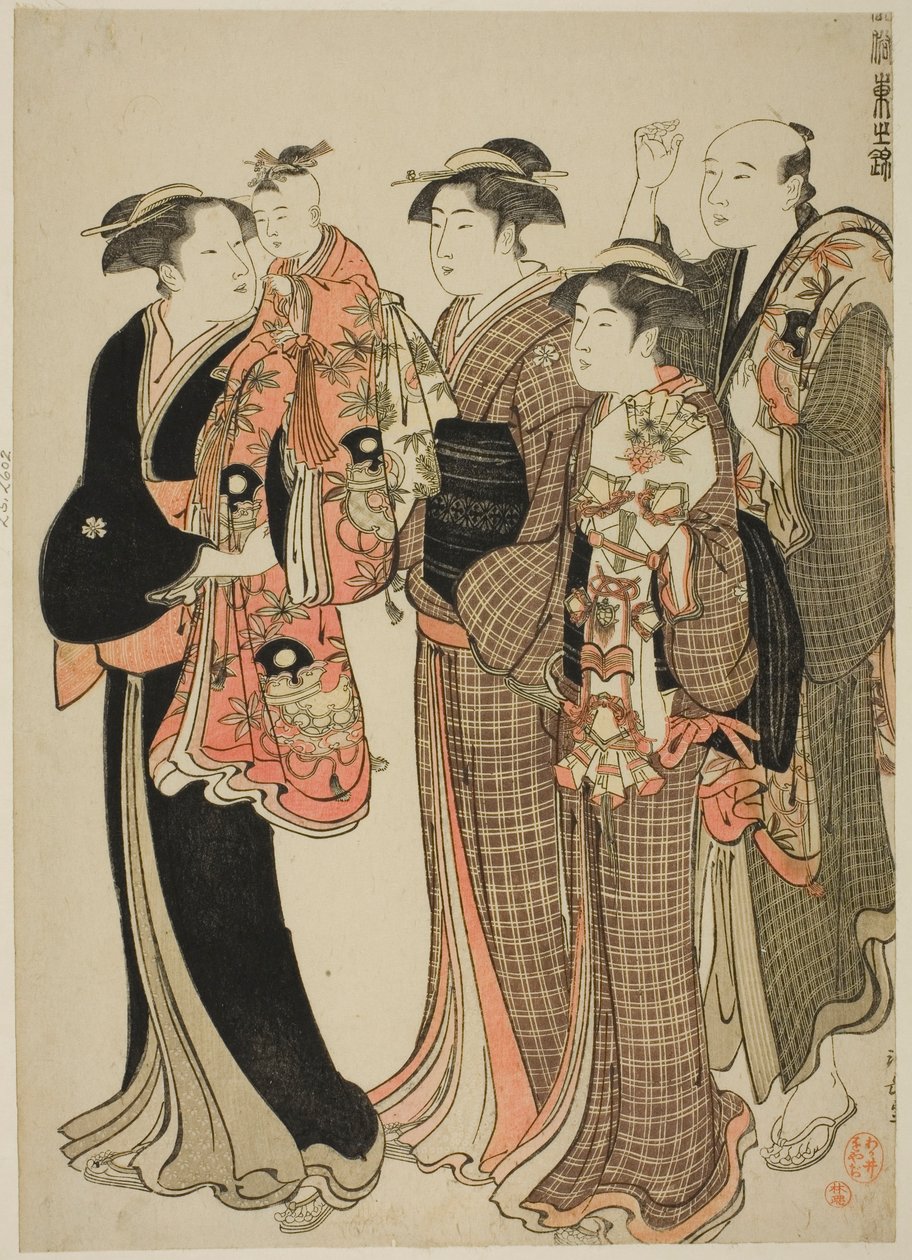 Kamioki, uit de serie "Een Brokaat van Oosterse Manieren (Fuzoku Azuma no nishiki)" door Torii Kiyonaga
