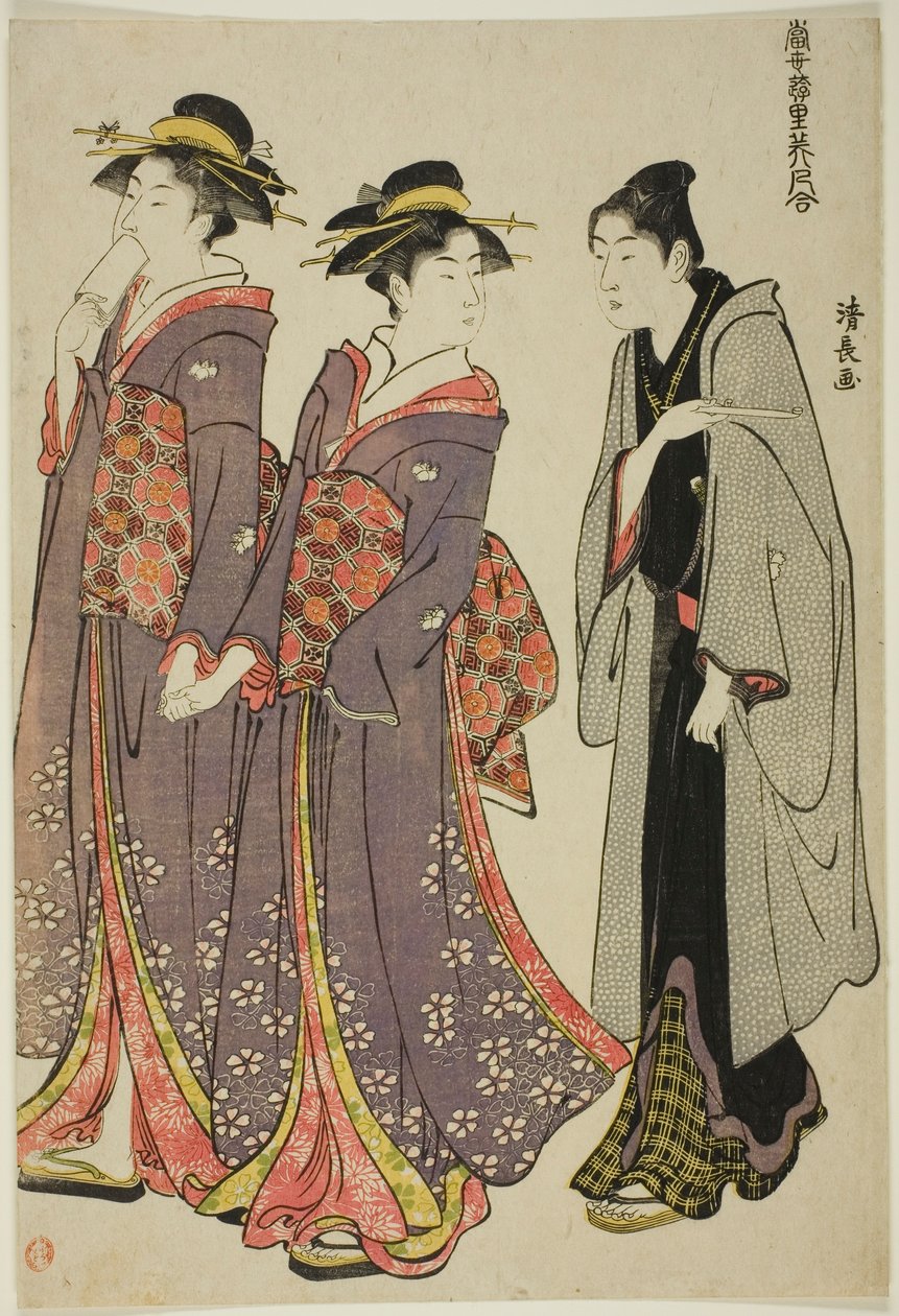 Uit voor een Wandeling, uit de serie "Een Verzameling Hedendaagse Schoonheden van de Plezierwijken" door Torii Kiyonaga