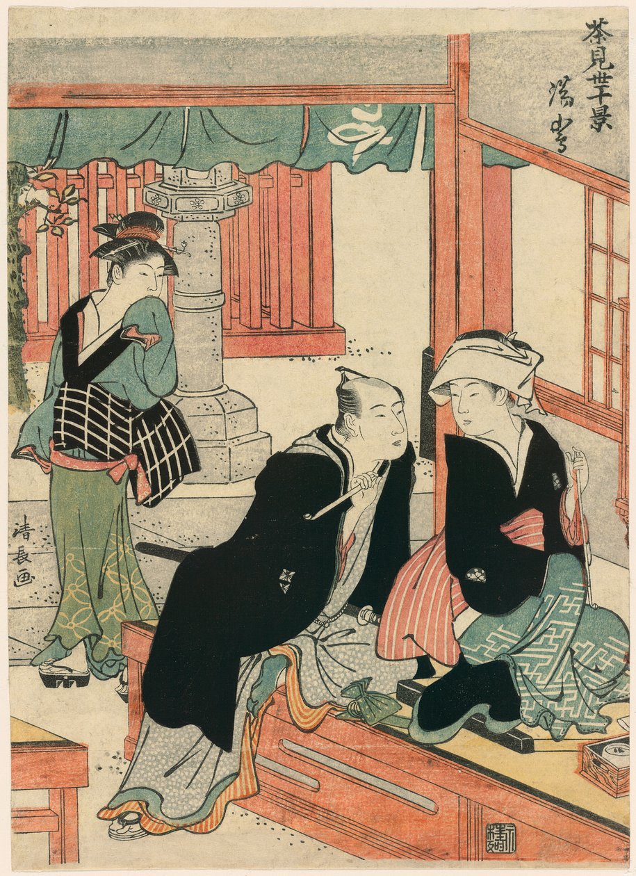 Yushima uit de serie Scènes van Tien Theehuizen (Chamise jikkei) door Torii Kiyonaga