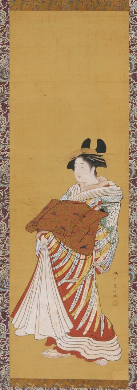 Yujo op parade door Toyonobu Utagawa