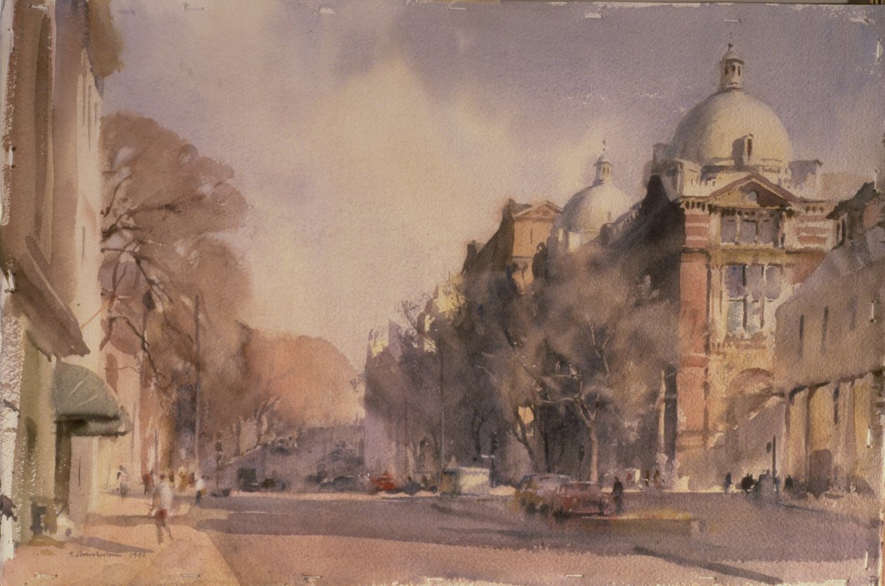 Winterochtend, Victoria en Albert Museum, 1990 door Trevor Chamberlain