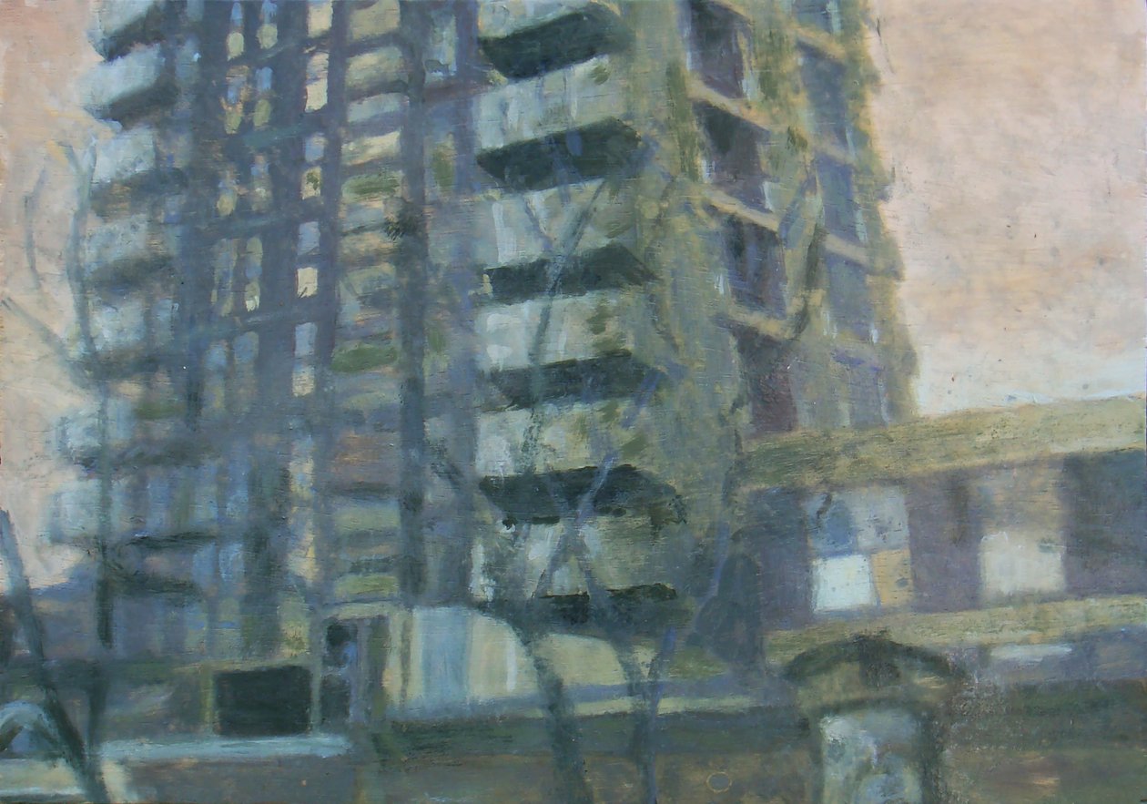 Een plek om te wonen 19, 2011 (olieverf op multiplex) door Trevor Burgess