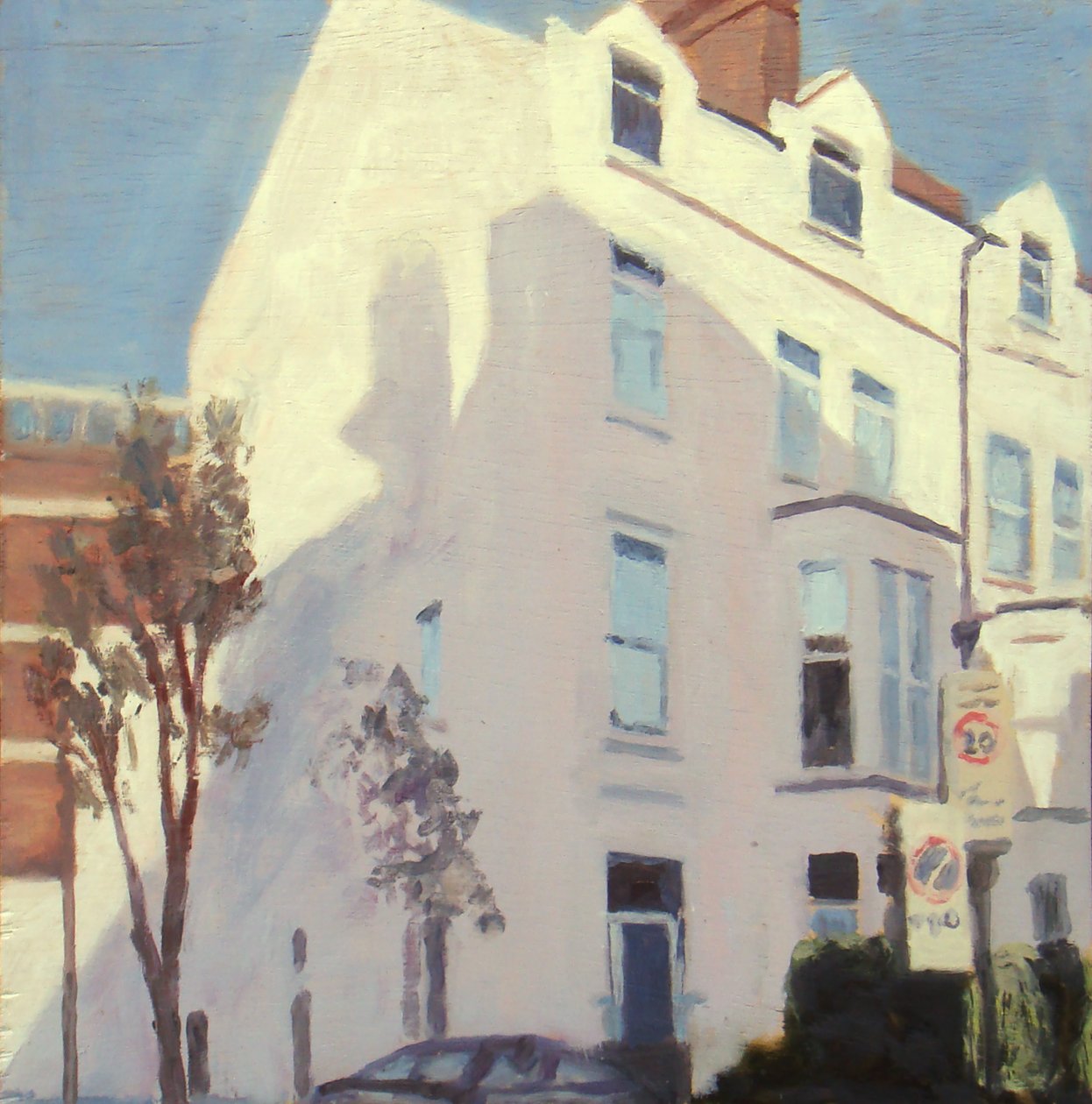 Een plek om te wonen 42, 2012 (olieverf op multiplex) door Trevor Burgess