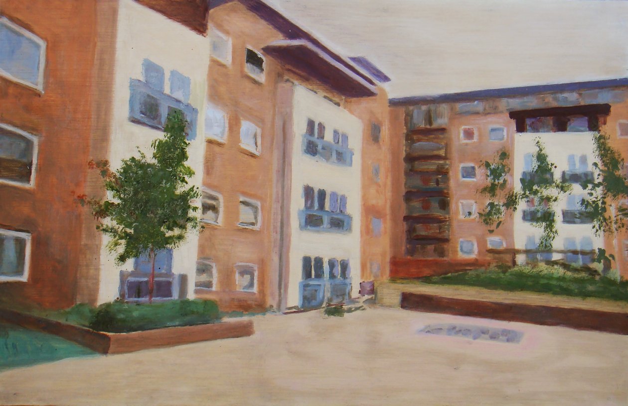 Een plek om te wonen 45, 2012 (olieverf op multiplex) door Trevor Burgess