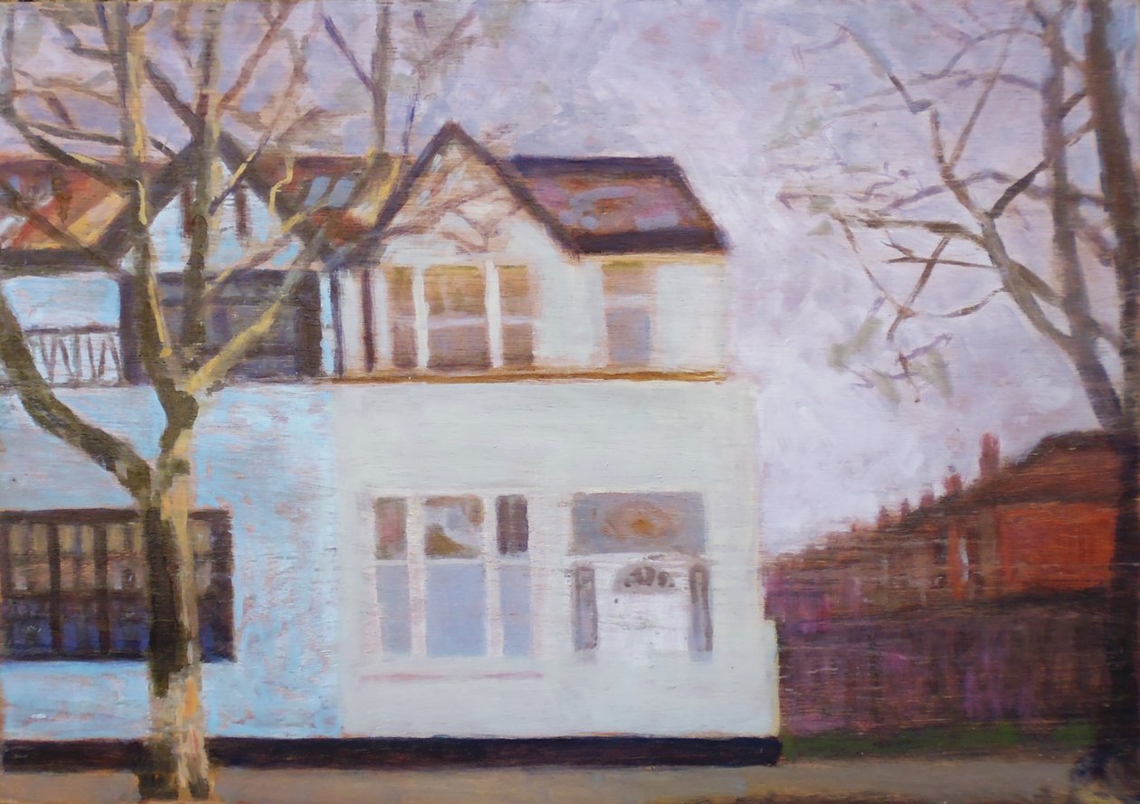 Een plek om te wonen 51, 2013 (olieverf op multiplex) door Trevor Burgess